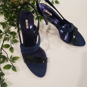 Miu Miu Navy Black Patent Sandals